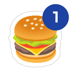 sticker of burger