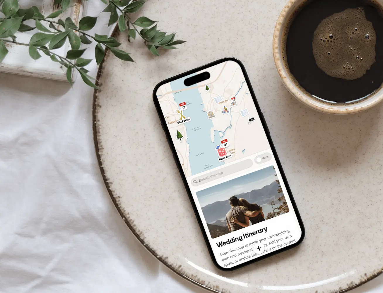 Screenshot of a website with an custom travel map embed on a blog